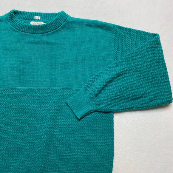 VINTAGE Oak Creek Sweater Mens S Blue Textured Crew Neck Pullover - Picture 3 of 10